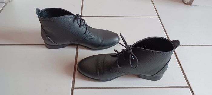 Bottines noires femme, motif effet serpent, taille 38 - photo numéro 6