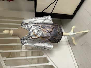 Blouse manches 3/4 La Maison du Jersey crème gris marron et doré à motifs