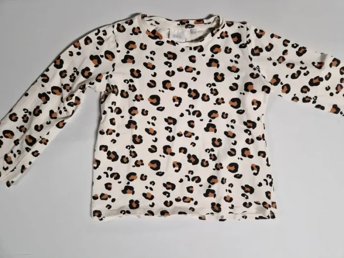 Tee-shirt manches longues fille Zara beige léopard 116 cm