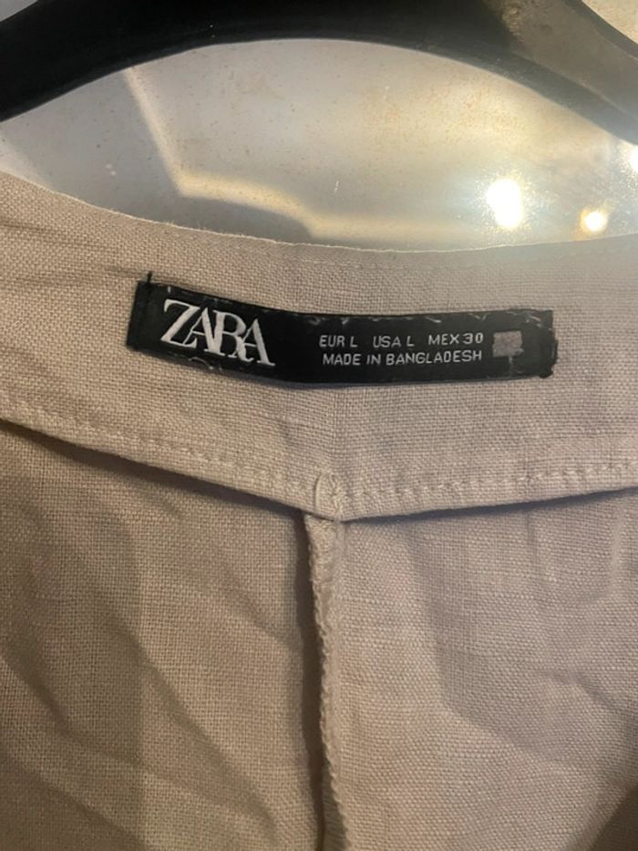 Robe en lin beige Zara taille L - photo numéro 4
