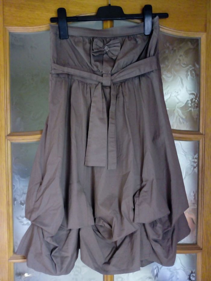 Robe boule bustier couleur taupe