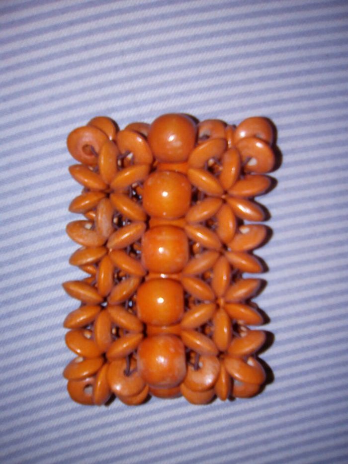 Bracelet bois orange vintage - photo numéro 2