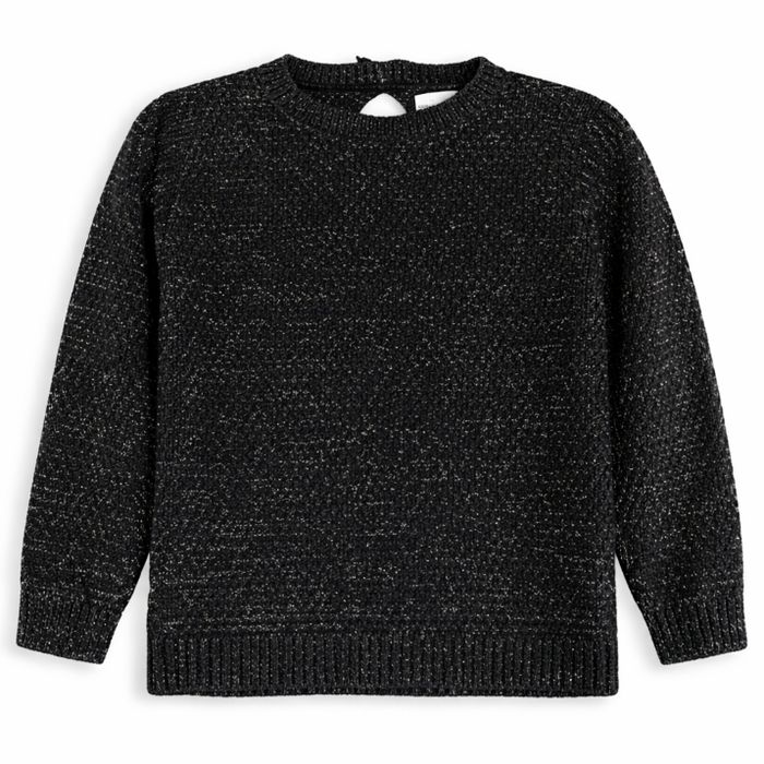 Pull noir a paillettes argentées, file. 5 ans. - photo numéro 1