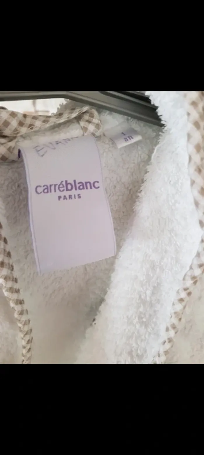 Peignoir bébé Carré blanc 12 mois - photo numéro 3