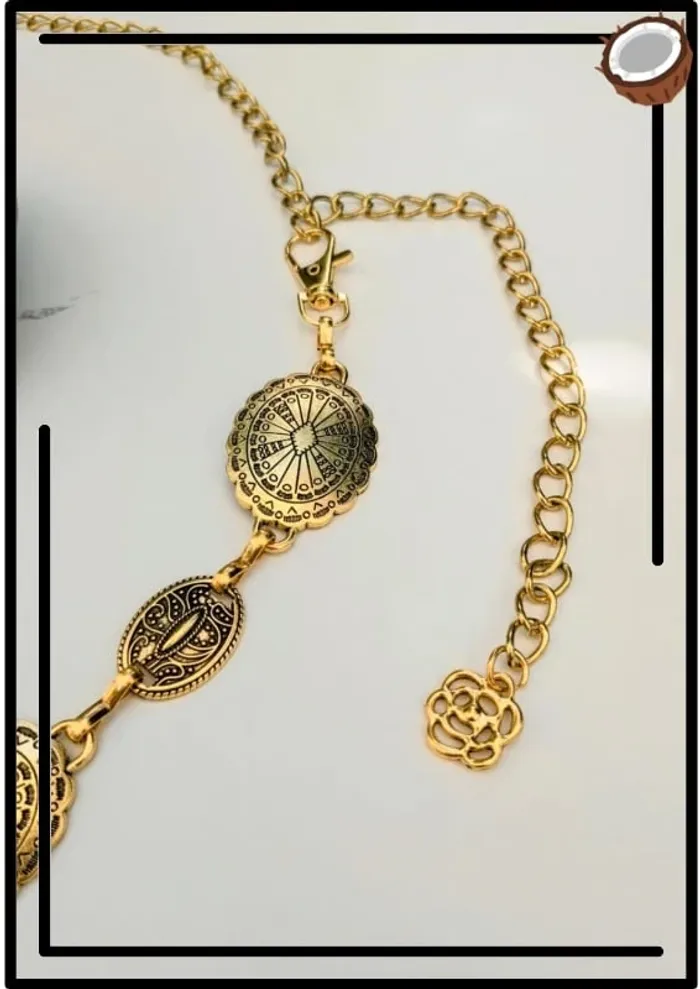 Ceinture dorée vintage bohème chic – Ajustable jusqu'à 105cm - photo numéro 4
