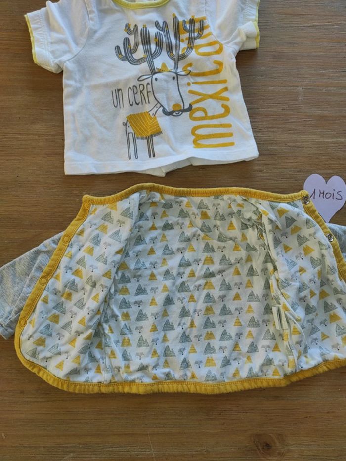 Ensemble gilet et t-shirt mixte 1 mois - photo numéro 6