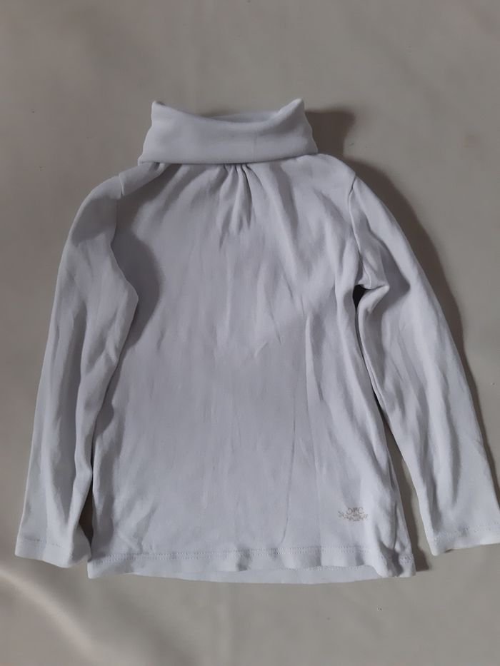 Sous-pull (tee-shirt col roulé) blanc fille - Orchestra - 3 ans - photo numéro 2