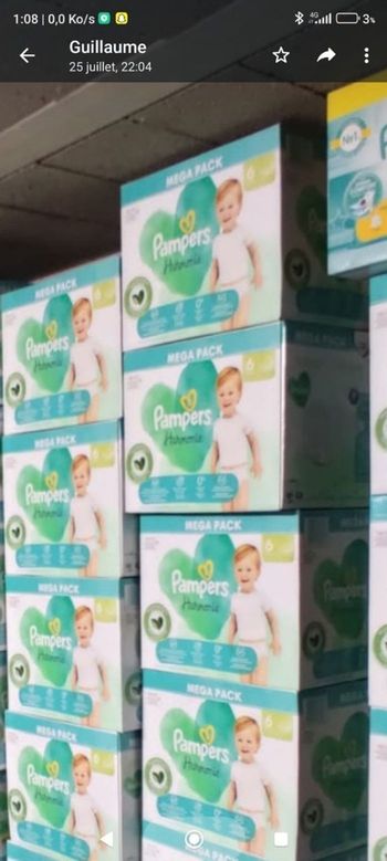Pampers harmonie 2 cartons de 62  taille 6