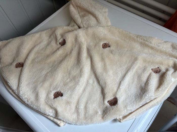 Poncho cape bébé, flanelle, ours, bébé taille unique - photo numéro 8