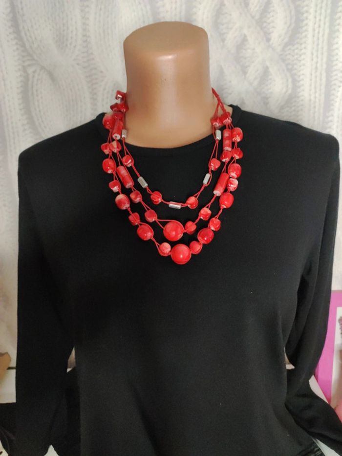 Collier rouge vintage - photo numéro 2