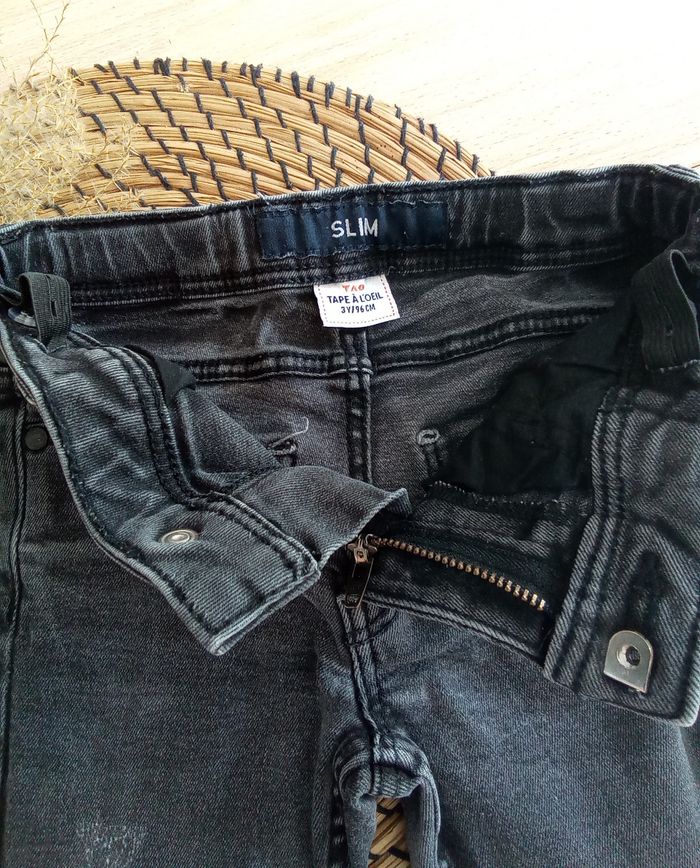 Jean gris slim TAO taille 3 ans - photo numéro 3