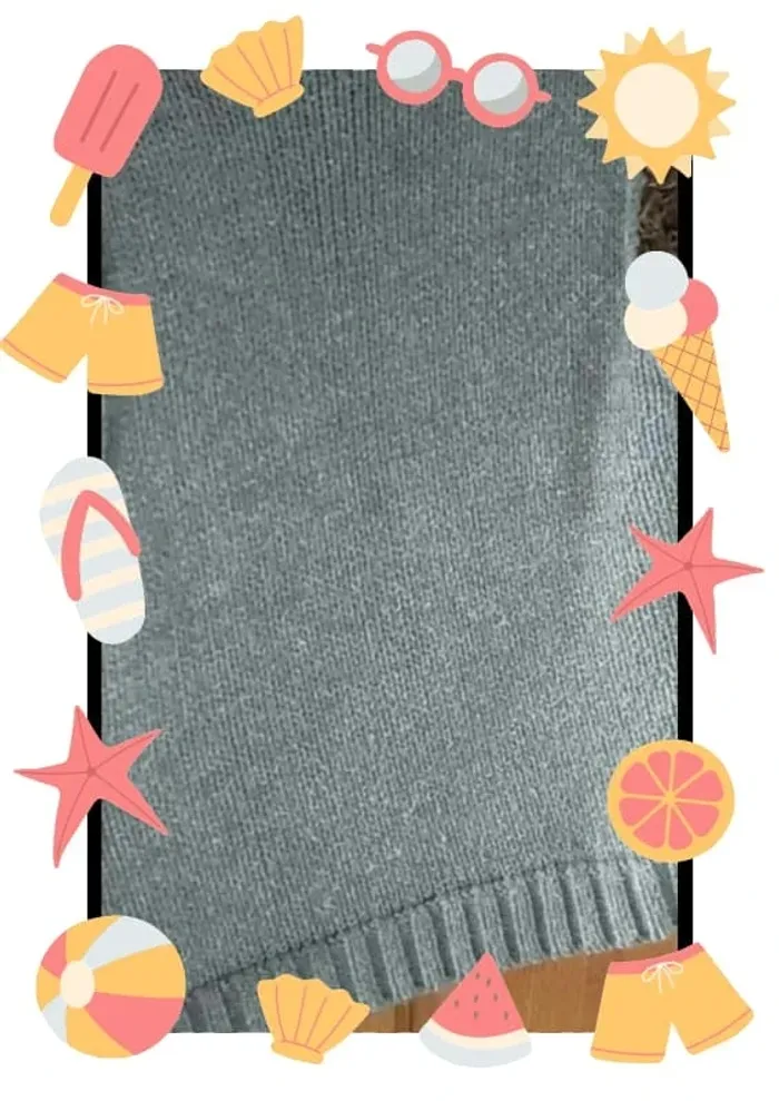 Gilet en tricot sans manches avec fausse fourrure - photo numéro 2