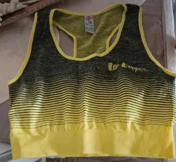 Ensemble sport brassière + legging gris jaune Lee Cooper Taille L/XL Neuf
