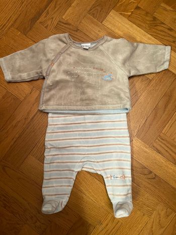 Pyjama P'tit bisou 1 mois bleu ciel