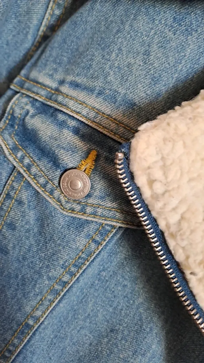 Veste en Jean / Veste Mouton et Jeans / Perfecto / Blazer Jean Mouton / Veste femme mouton - photo numéro 4