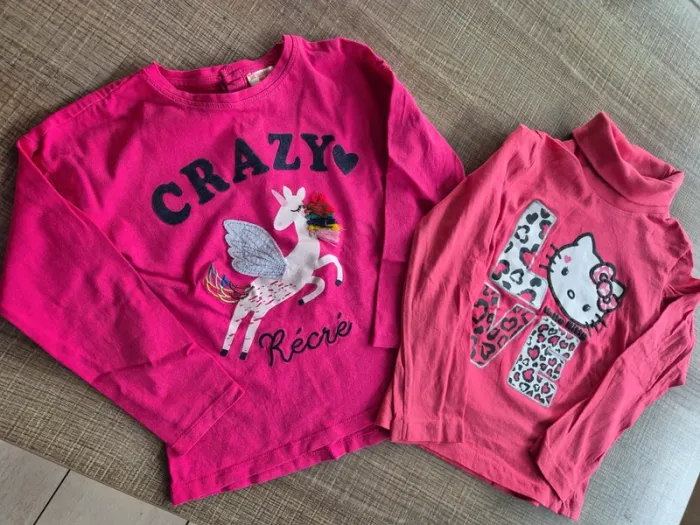 Lot T-shirts Hello Kitty et DPAM 6 ans en très bon état - photo numéro 2