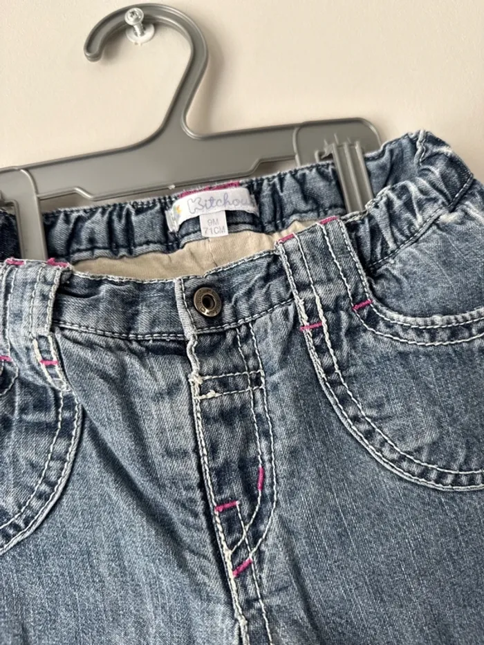 👖🌻 jeans hiver- bébé fille - 9 mois - 71 cm- kitchoun- très bon état - photo numéro 2