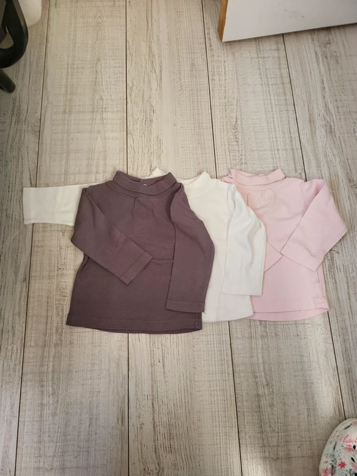 Lot sous pull fille kimbaloo 12mois bon état