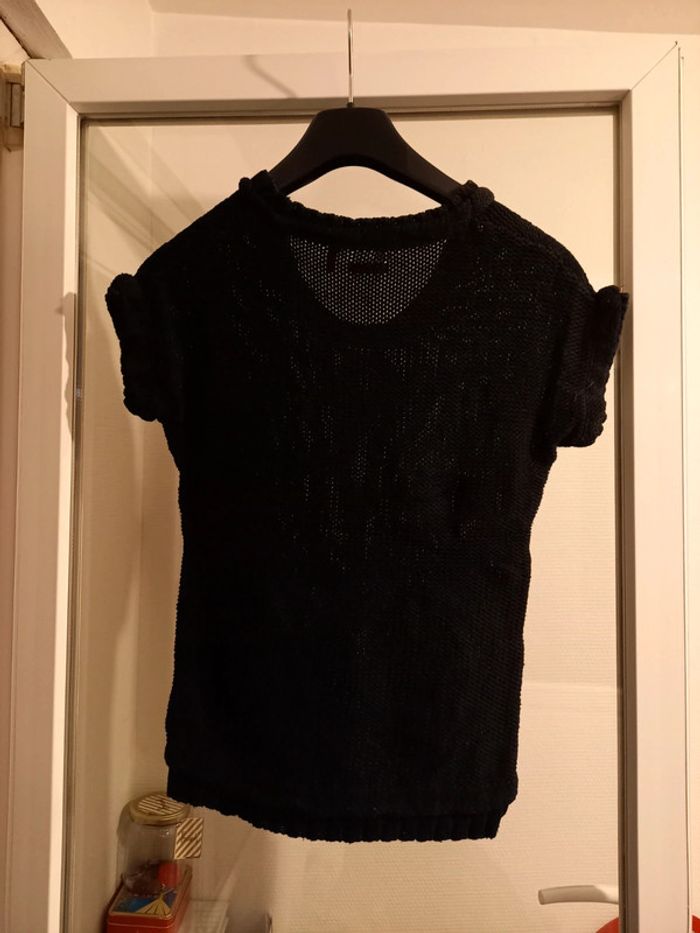 Pull noir à manches courtes ikks - photo numéro 3