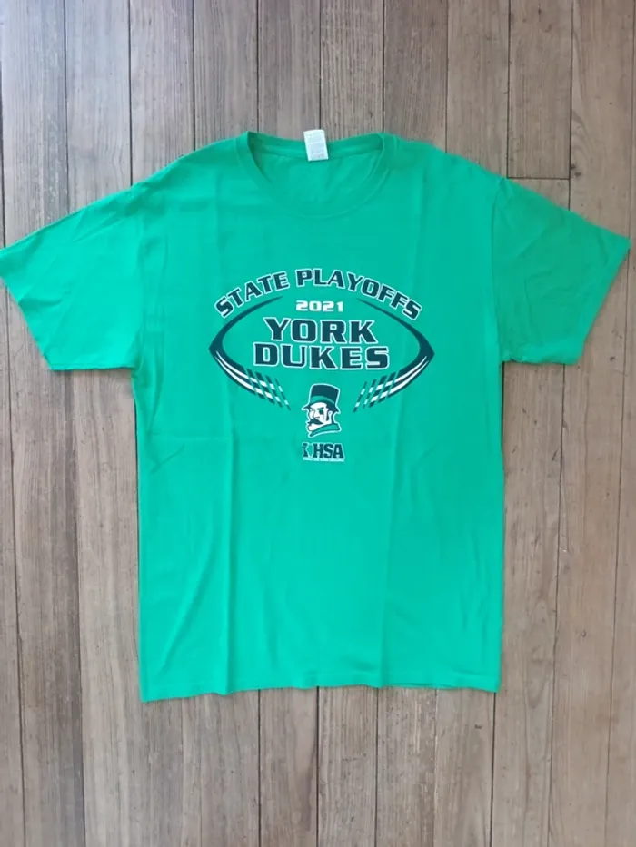 T-shirt universitaire student football york dukes vert taille M