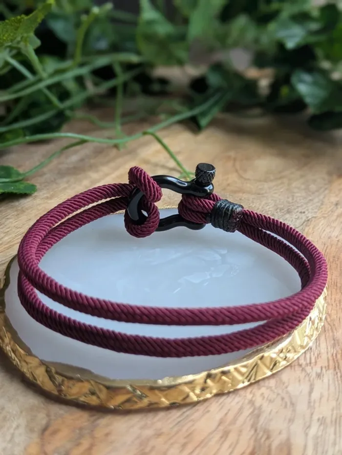 Bracelet esprit marin couleur bordeau - photo numéro 2
