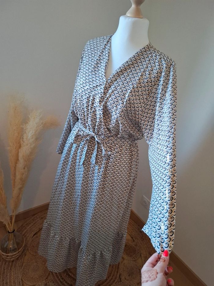 Robe longue blanche à motifs Lin H.C taille L/XL 40/42