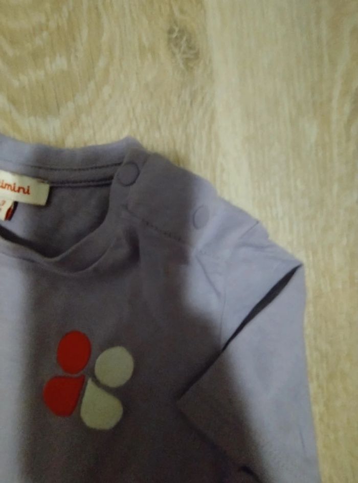Tee-shirt bébé broderie violet Catimini - photo numéro 3