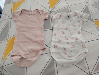 Lot de 2 bodies petit bateau fille 3 mois