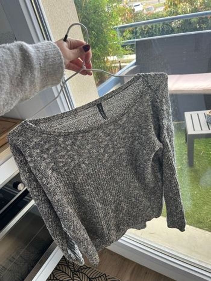 PULL Naf Naf Gris Pailleté S - photo numéro 3