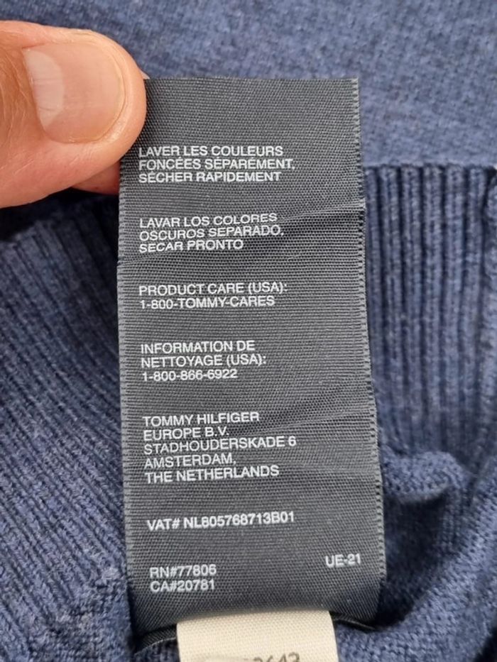 Pull col V Tommy Hilfiger bleu, L Hommes - photo numéro 8
