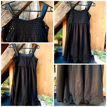 Robe de soirée H&M, noire à strass, 12/13 ans, à bretelles