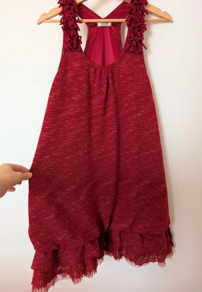 Robe rouge chiné - photo numéro 3