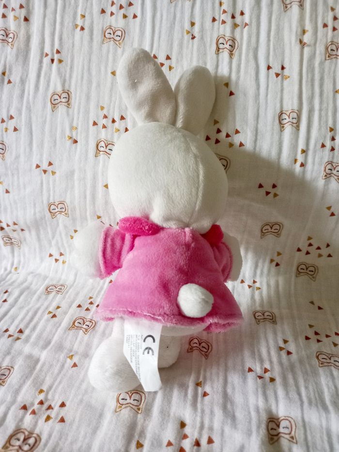 Doudou lapin Nicotoy robe rose - photo numéro 2