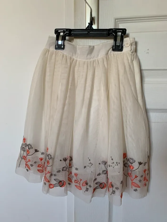 Jupe blanche crème été fête fille 5 ans - photo numéro 3