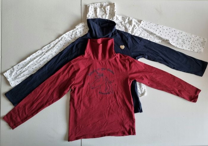 Lot de 3 tee-shirts col roulé 8 ans Vertbaudet