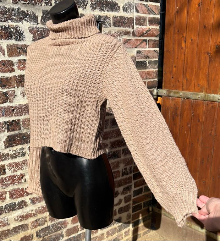 🧶 Pull col roulé côtelé manches bouffantes – Shein – 13/14 ans 🧶 - photo numéro 3