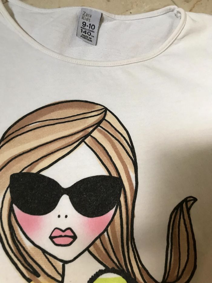 Tee-shirt manche courte crème 9-10 Ans - photo numéro 2