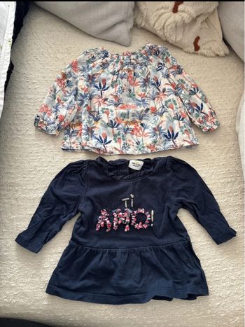 Lot 2 tops bébé fille tape à l’œil