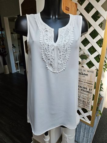 Blouse longue blanche taille L