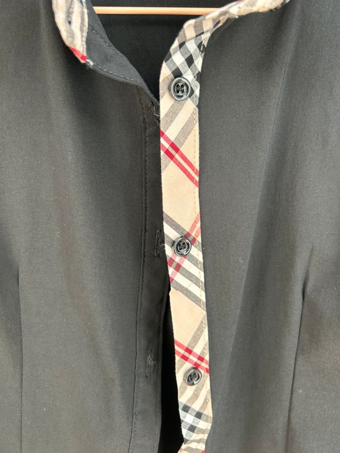 Chemise cintrée noir avec carreaux marron - Forget me not - photo numéro 3