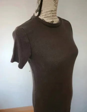 Robe moulante côtelée noire Zara - Taille L