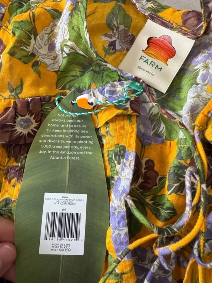 Haut multicolore Farm rio taille M, neuf avec étiquette valeur 220€ - photo numéro 3