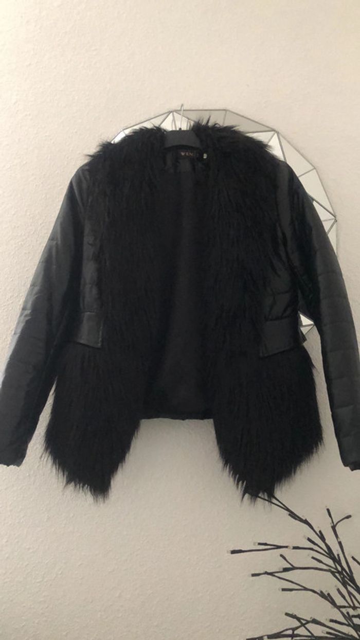 Veste en semi cuir froufrou - photo numéro 2
