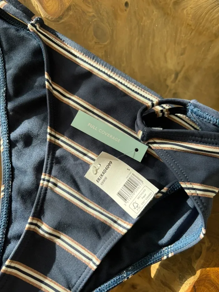 Bas de maillot de bain Roxy bleu marine blanc doré - photo numéro 6