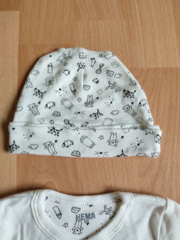 Lot Neuf ensemble body et bonnet HEMA en 1M - photo numéro 5