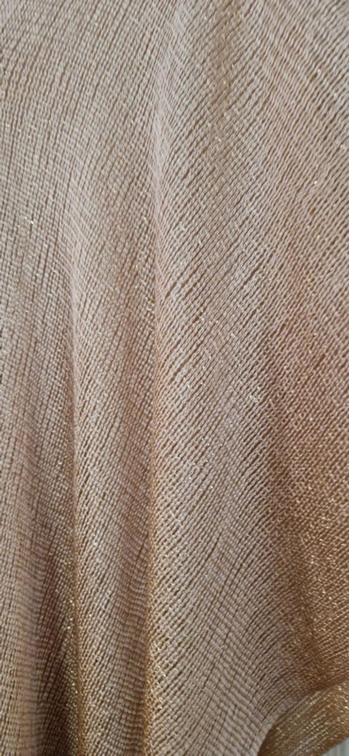 Poncho cape fine maille dorée neuf - photo numéro 6