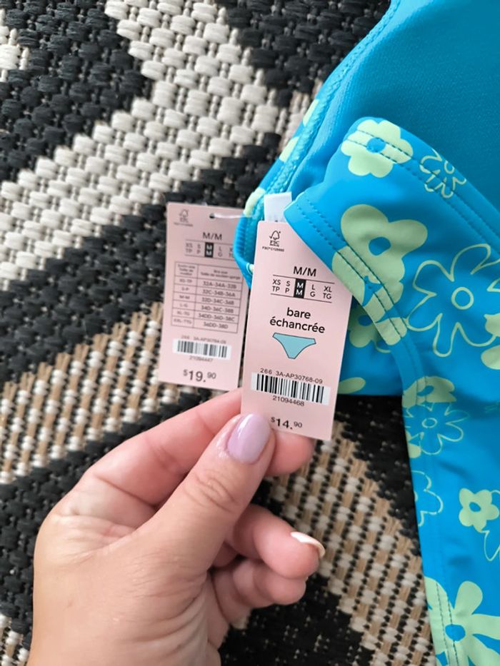 Maillot de Bain Fleuri Taille M 38 neuf - photo numéro 3