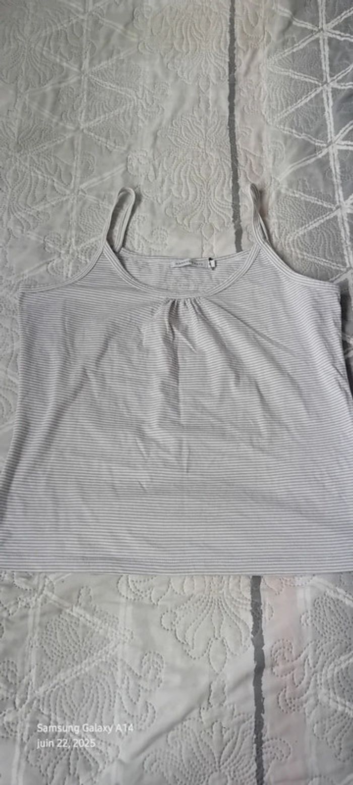 Top fines bretelles à rayures gris et blanc femme XL Hampton Bays - photo numéro 11