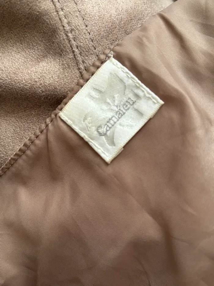 Gilet sans manches camel suédine vintage Camaïeu – taille 40 (équiv. M/L) - photo numéro 7