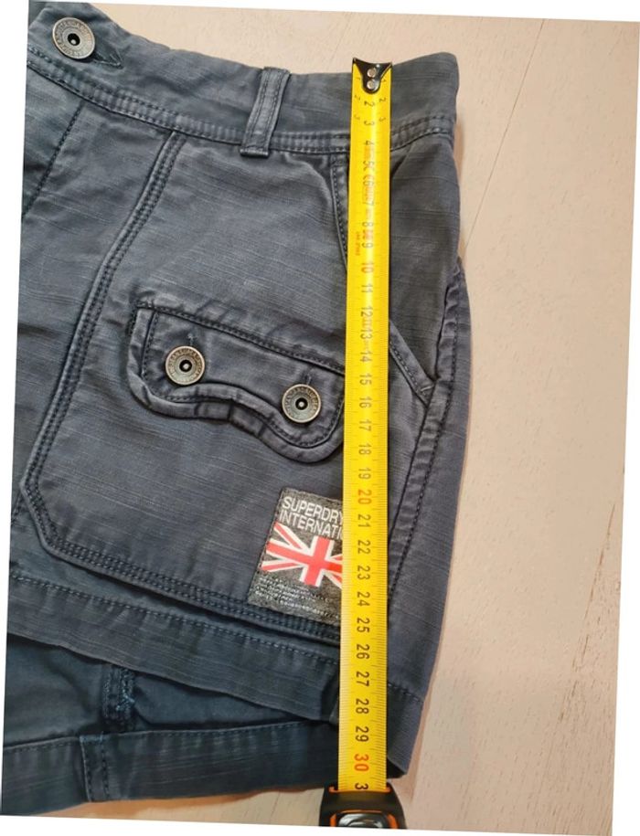 Superdry short cargo femme gris bleu taille 36 - photo numéro 8